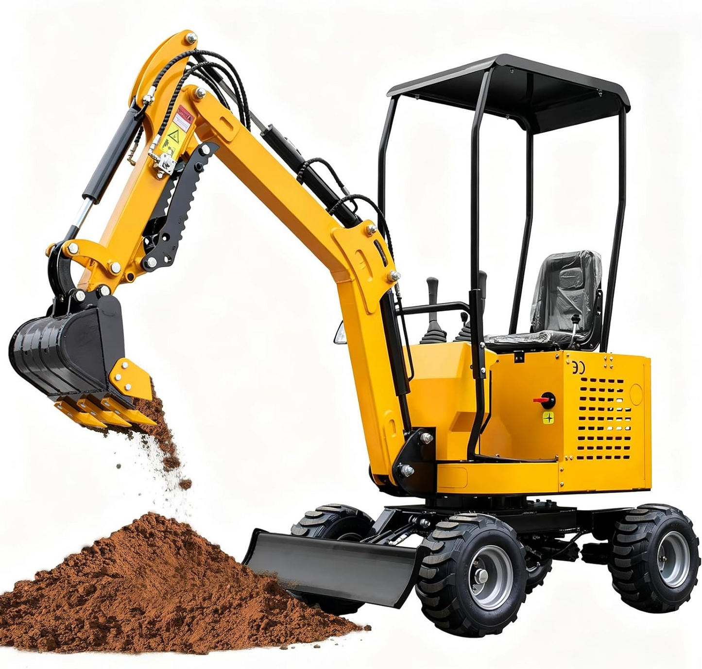 Only for Pickup MMS 1 Ton Mini Excavator with Wheels, 13.5HP Rato Engine,Mechanical Thumb Clamp,