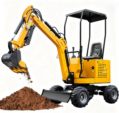 Only for Pickup MMS 1 Ton Mini Excavator with Wheels, 13.5HP Rato Engine,Mechanical Thumb Clamp,