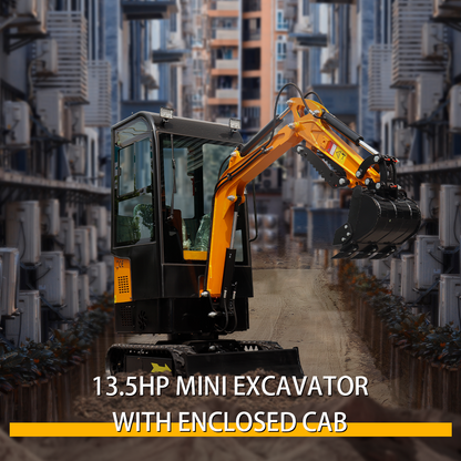 MS10H Gasoline 1-Ton Mini Excavator, 13.5 HP, with Cab