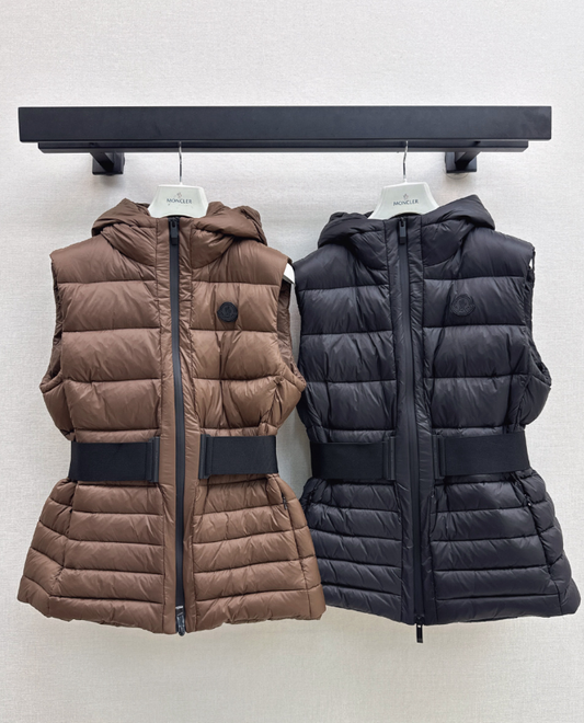 MONCLER/26 Fall Winter Latest Hooded Waist-Cinching Down Vest