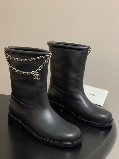 Chain boots suede short boots