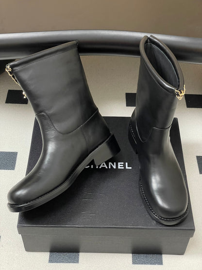 Chain boots suede short boots