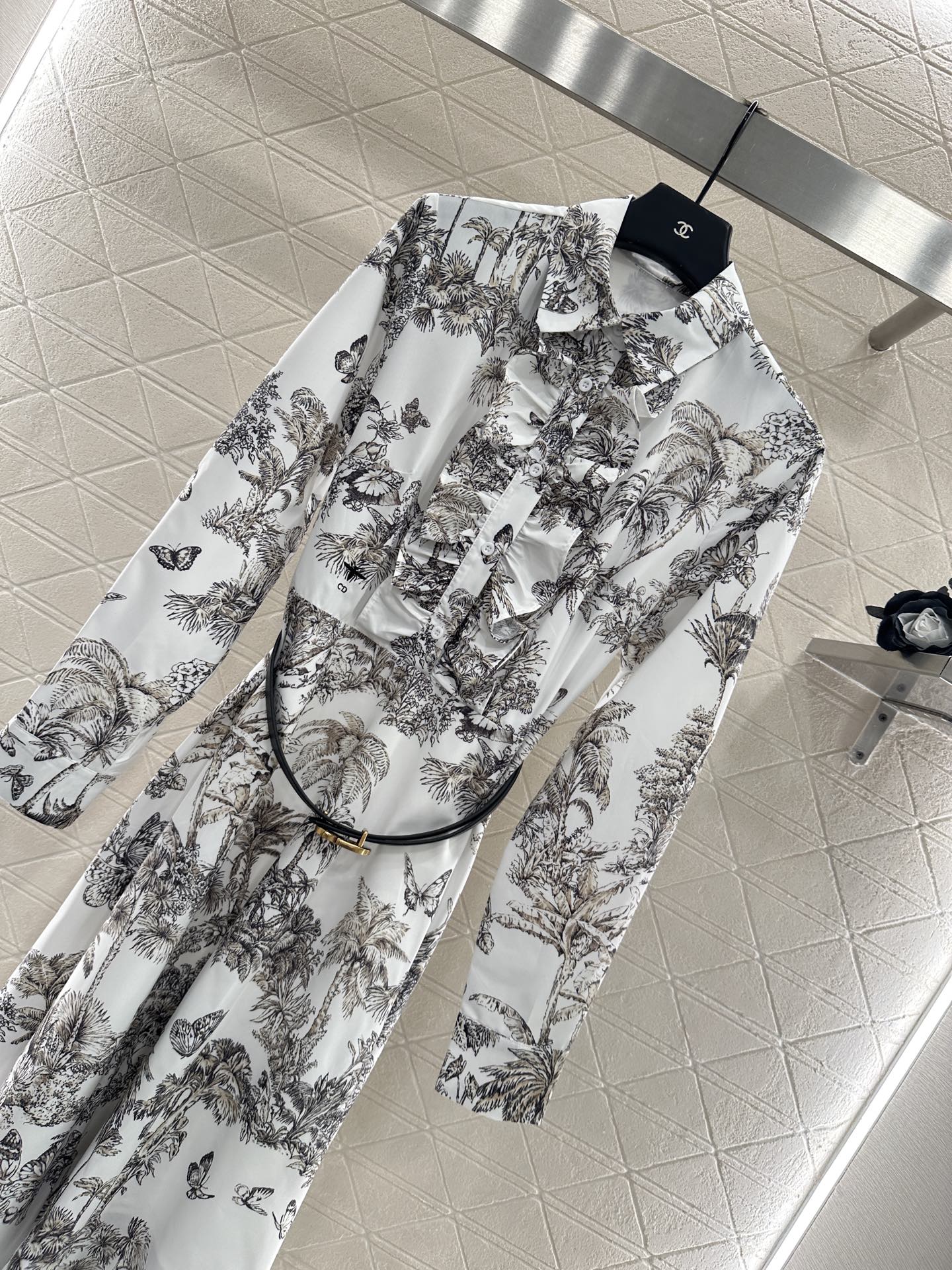 25fw Printed belt dress