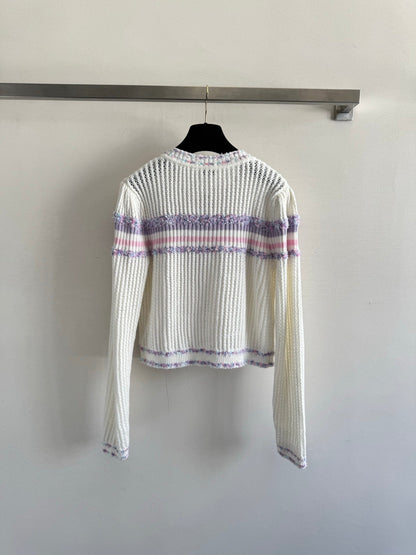 25fw Hollow knit long sleeved cardigan
