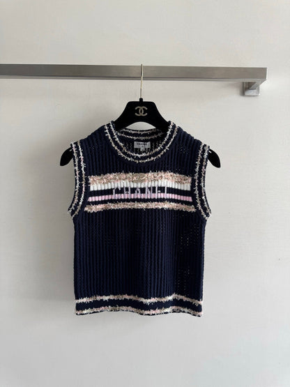 25fw Hollow knit vest