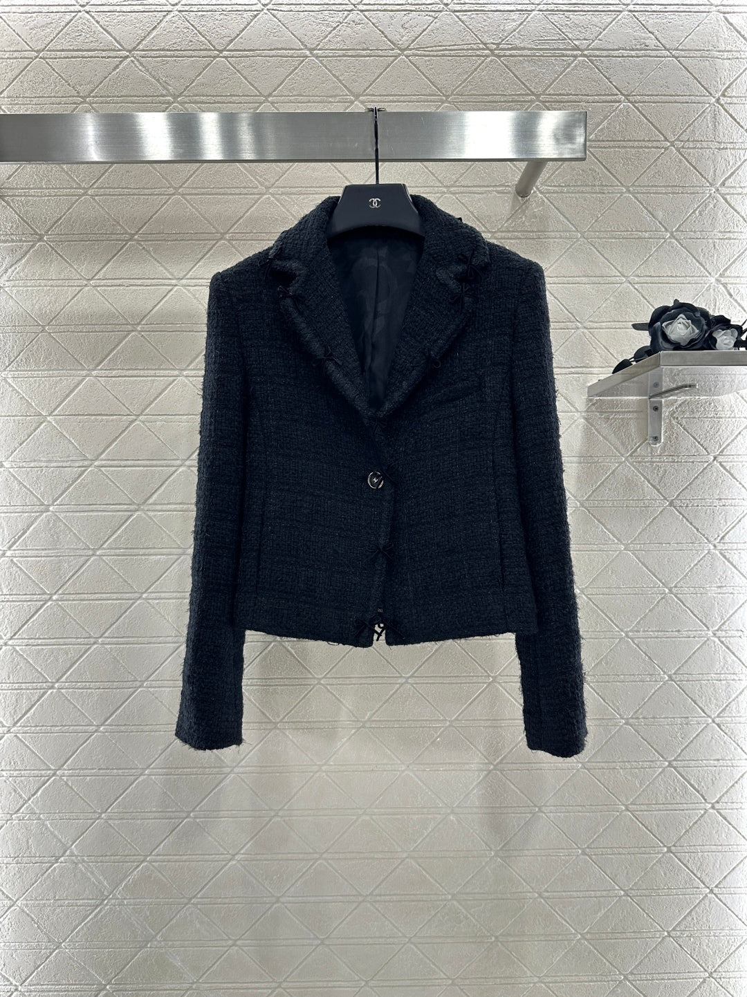25fw Collar bow woven dress