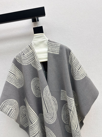 25fw Knitted cloak, shawl jacket