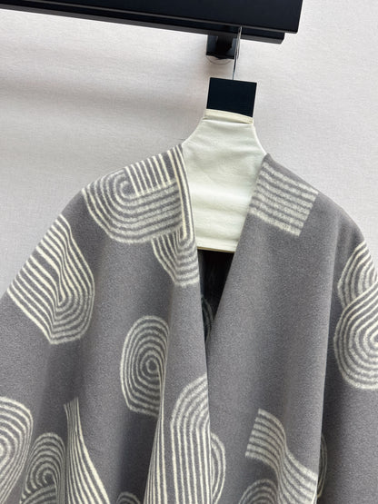 25fw Knitted cloak, shawl jacket