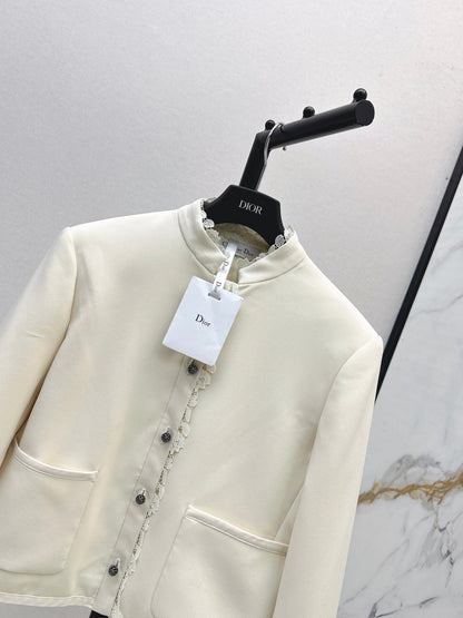 25fw Lace lace stand up collar suit jacket