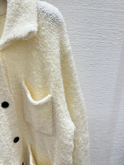 25fw Striped lapel cardigan