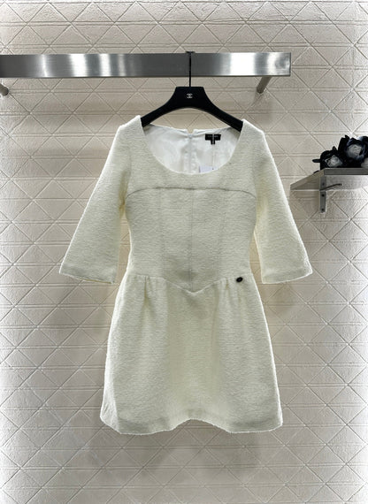 25fw Mid sleeve round neck dress