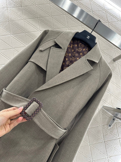 25fw Collar waistband mid length jacket