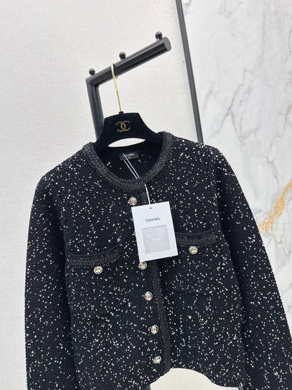 Exquisite sequined short cardigan
