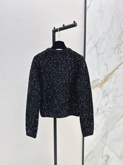 Exquisite sequined short cardigan
