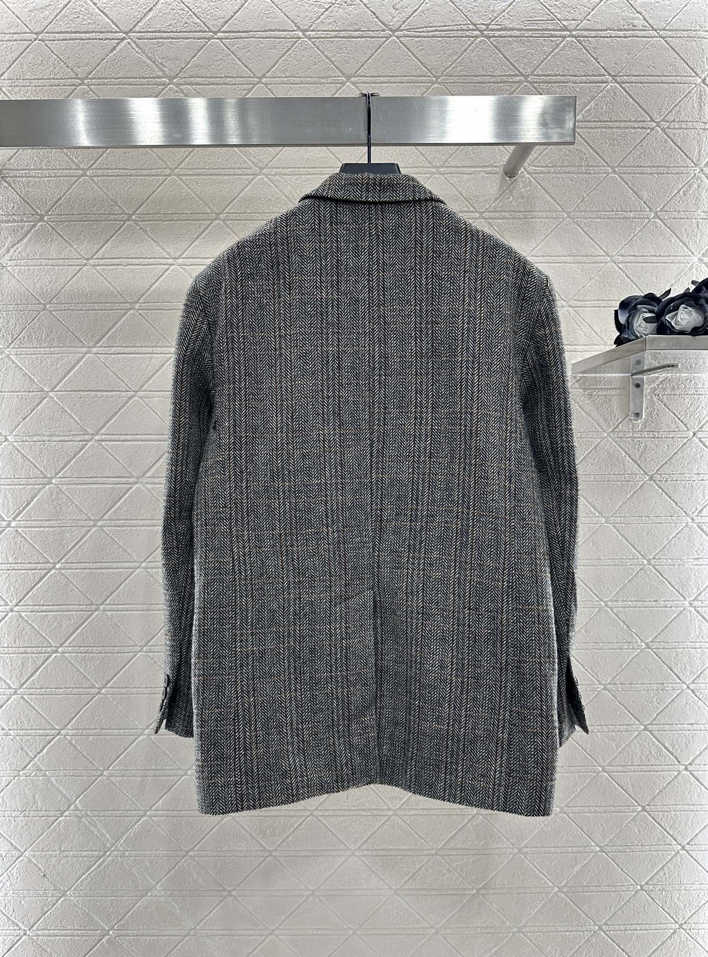 25fw Collar plaid pocket suit jacket