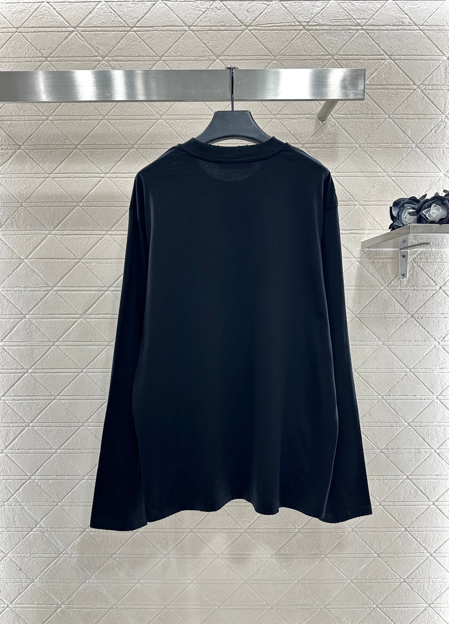 25fw Round neck letter printed long sleeved shirt
