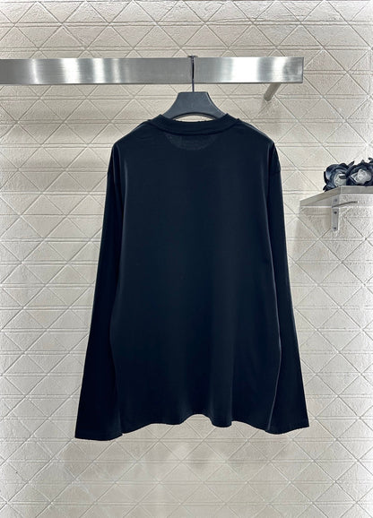 25fw Round neck letter printed long sleeved shirt