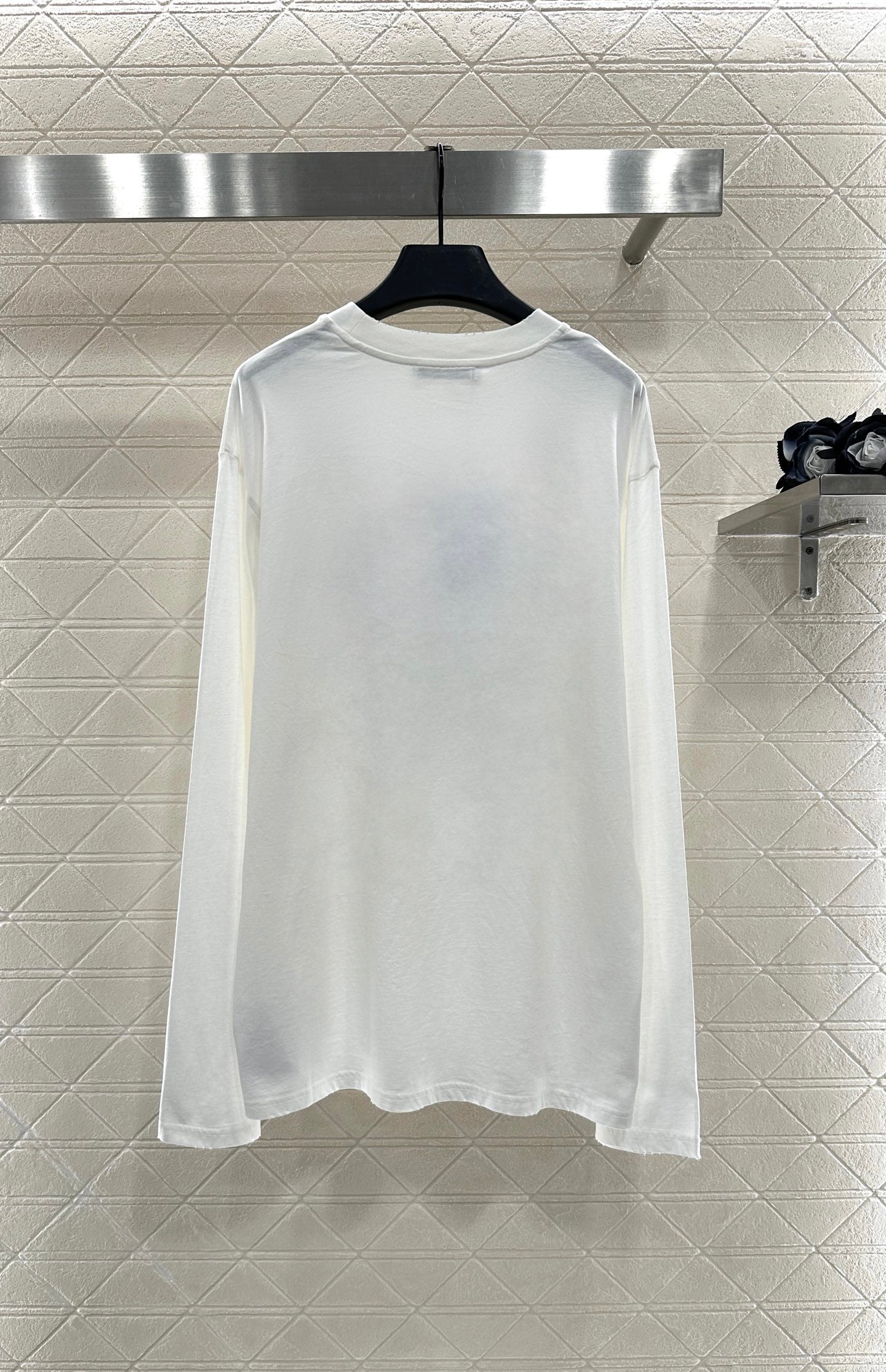 25fw Round neck letter printed long sleeved shirt