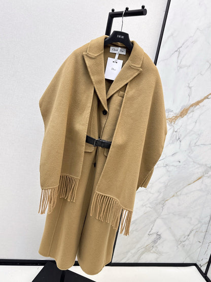 25fw Detachable scarf decorative coat jacket