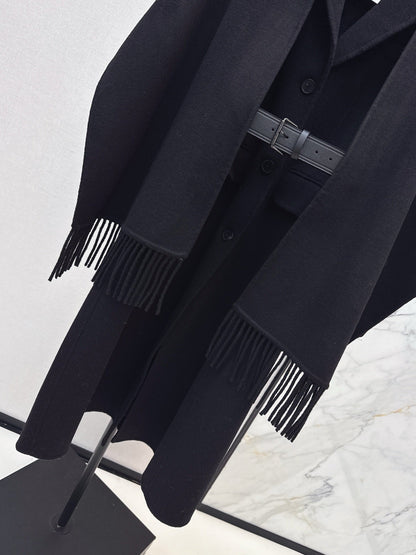 25fw Detachable scarf decorative coat jacket