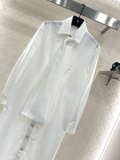25fw Ribbon tied long lining dress