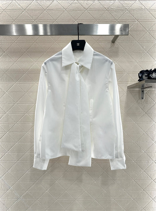 25fw Ribbon tied shirt