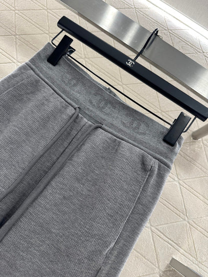 25fw Drawstring wide leg pants