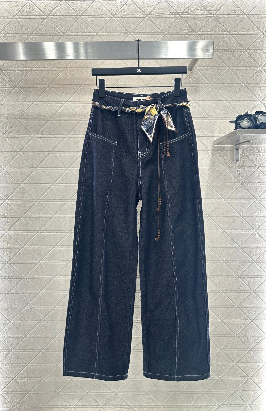 25fw Cowboy scarf straight leg pants