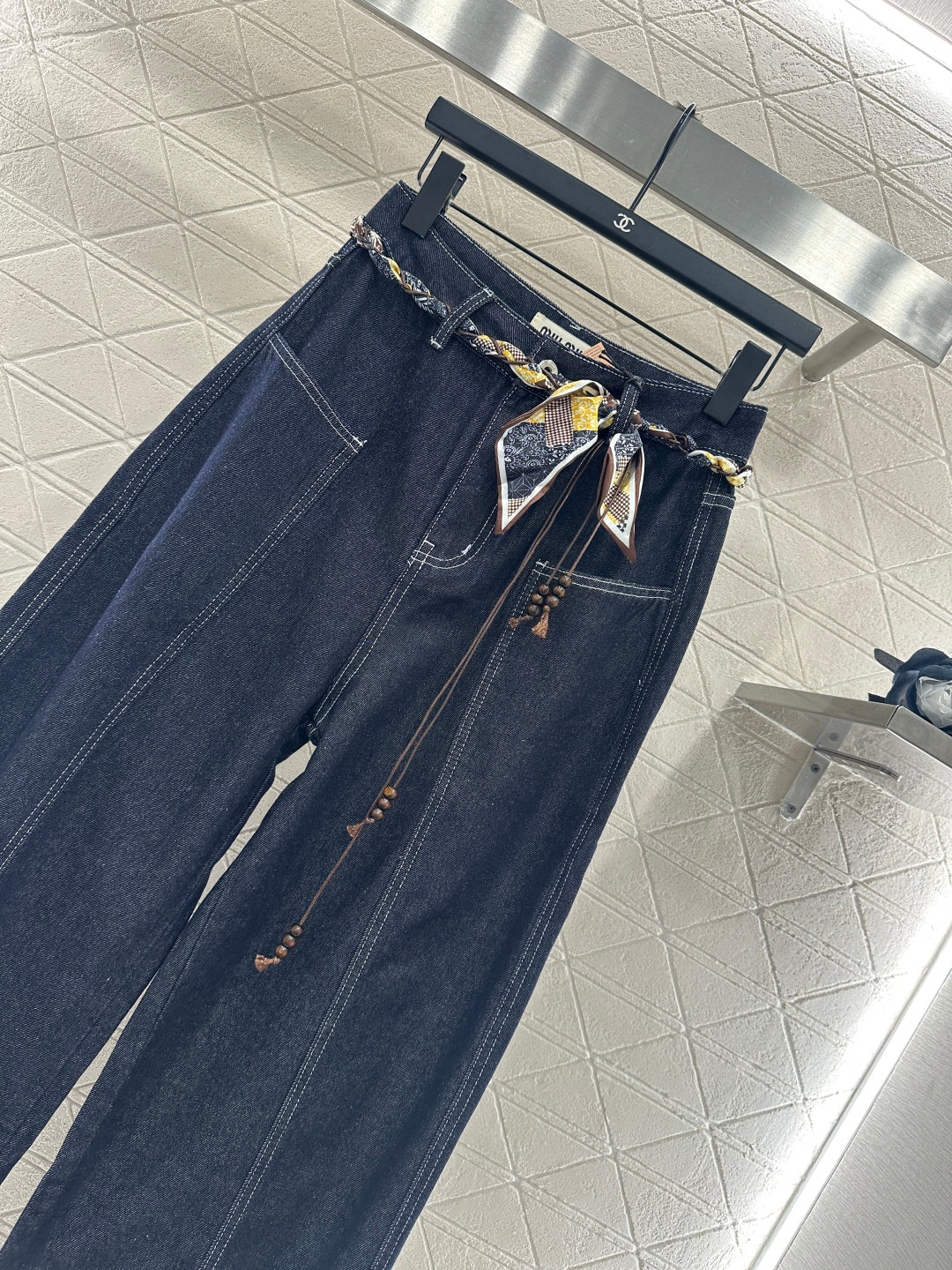 25fw Cowboy scarf straight leg pants