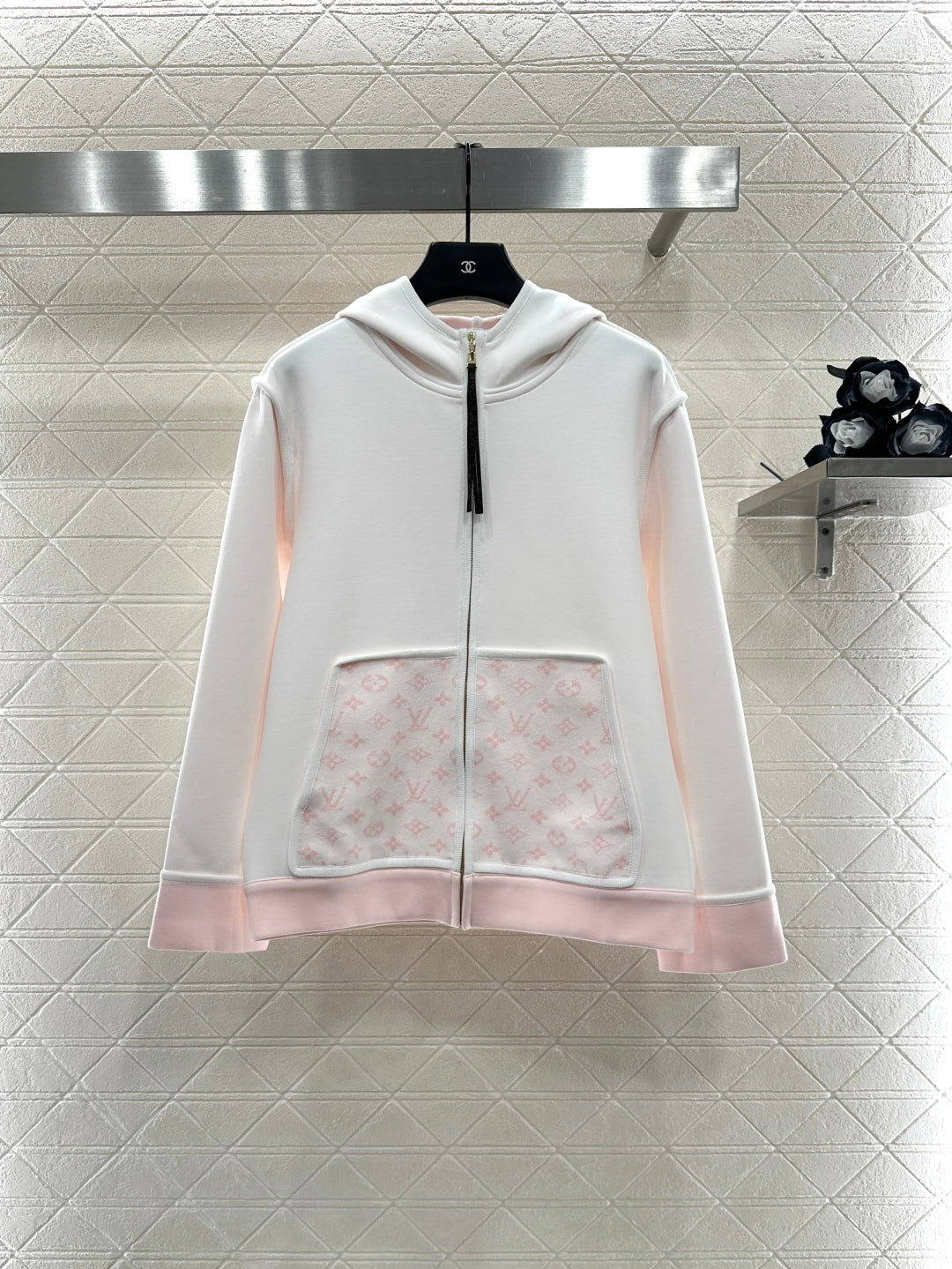 25fw Hooded Jacquard Coat Pants Set