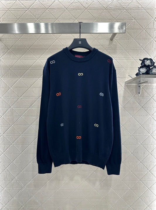 25fw Hooded letter knitted top