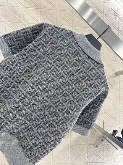 25fw Collar knit short sleeved shirt