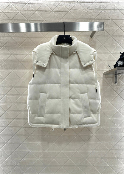 25fw Detachable hooded double-sided down vest