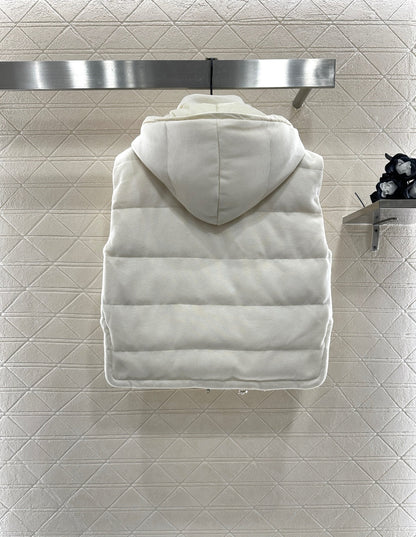 25fw Detachable hooded double-sided down vest