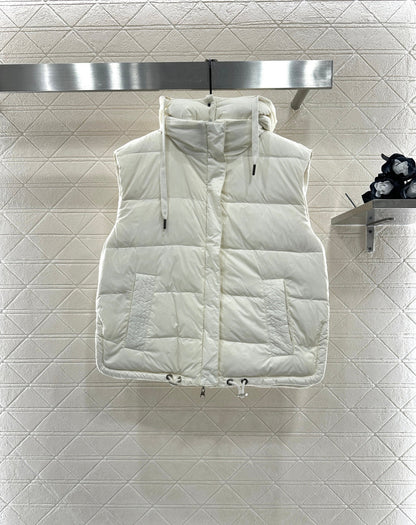 25fw Detachable hooded double-sided down vest