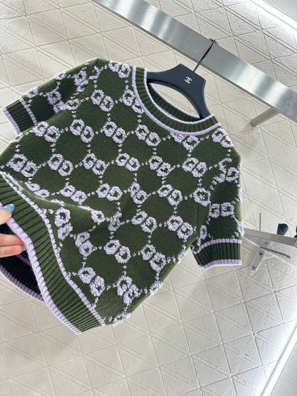 25fw Jacquard Knitted Short Sleeve