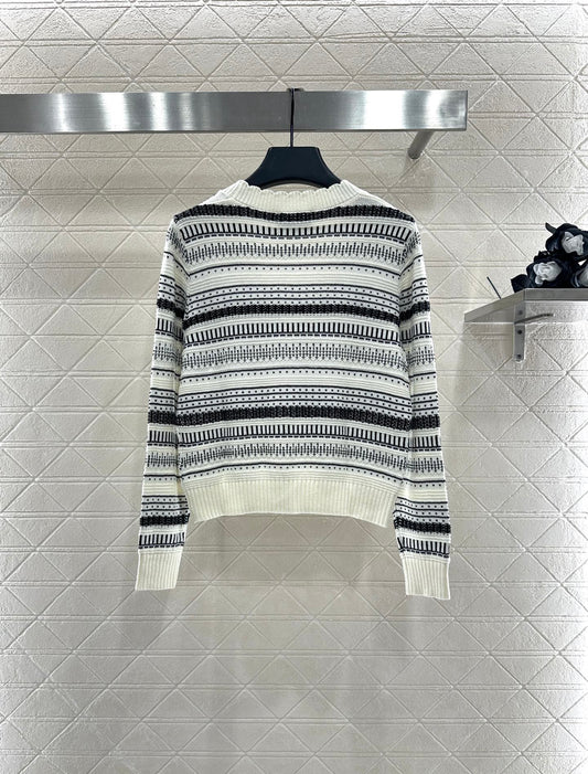 25fw Striped knitted cardigan