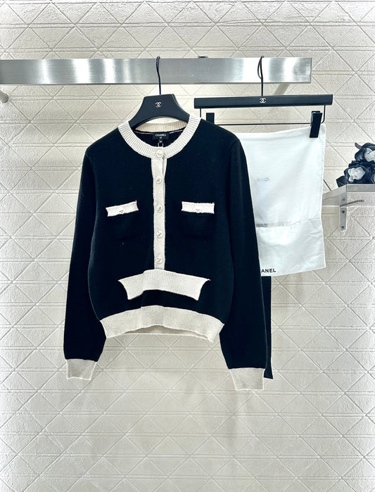 25fw Color blocking pocket sweater