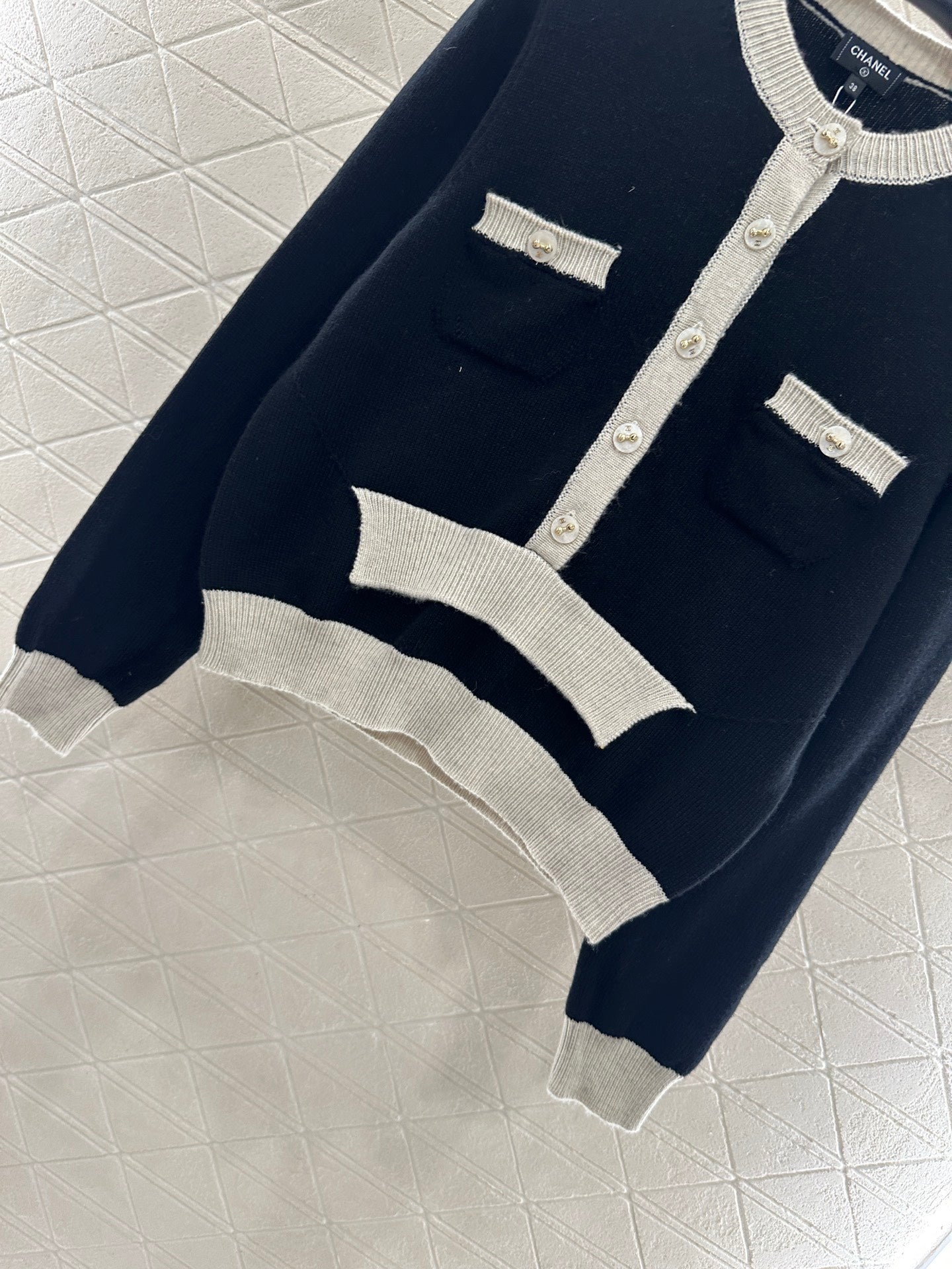 25fw Color blocking pocket sweater