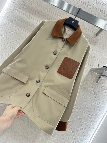 25fw Leather tag pocket jacket