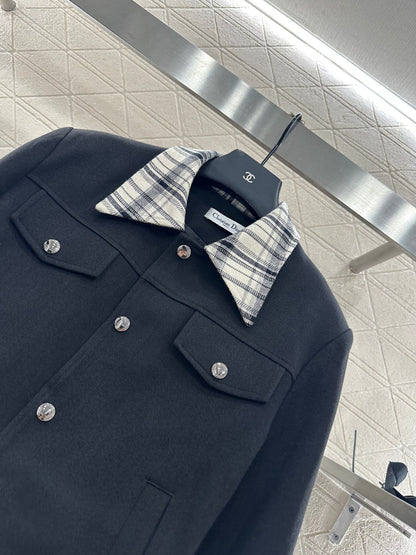 25fw Plaid lapel jacket jacket