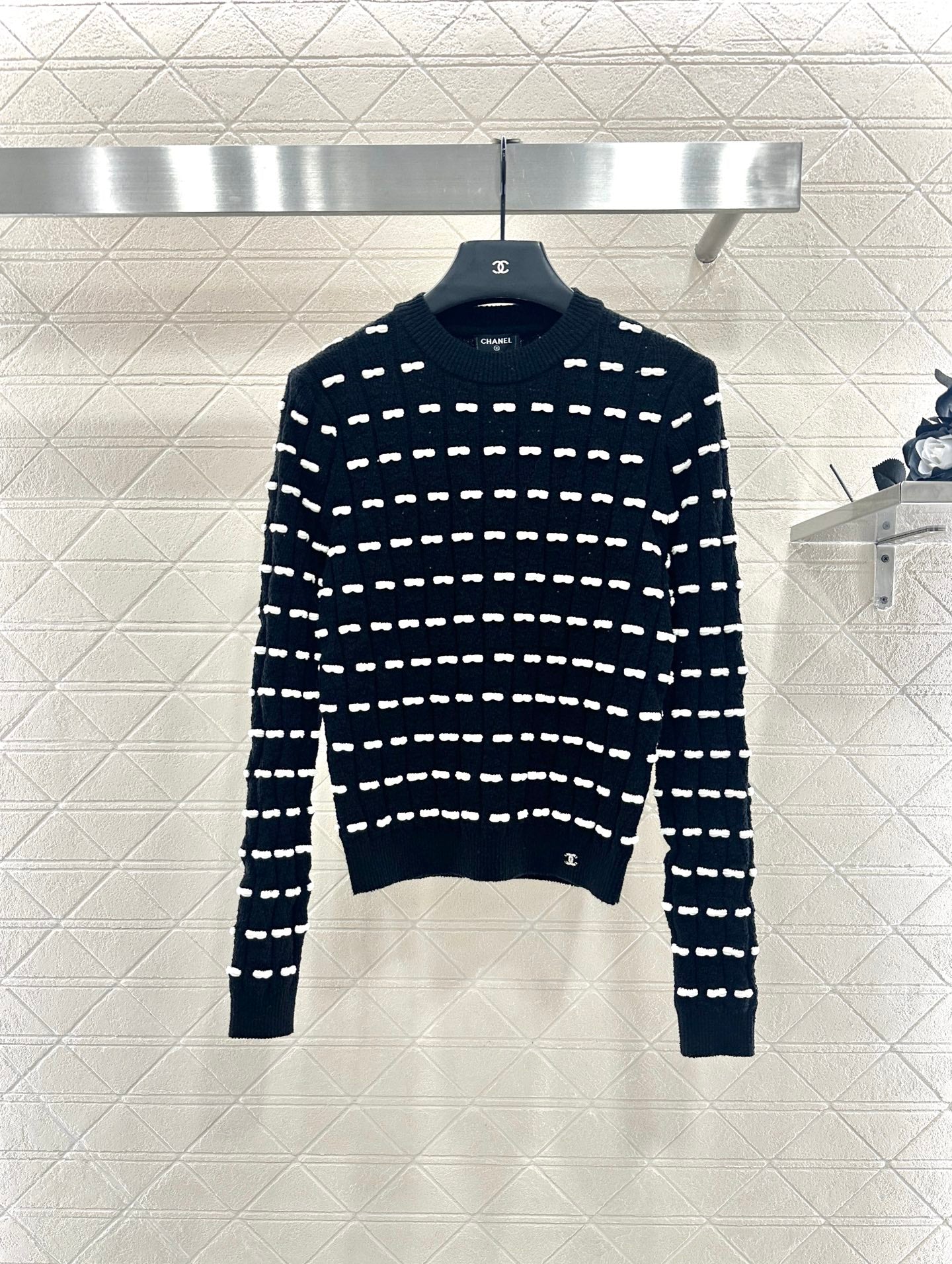 25fw Bow knit long sleeved shirt