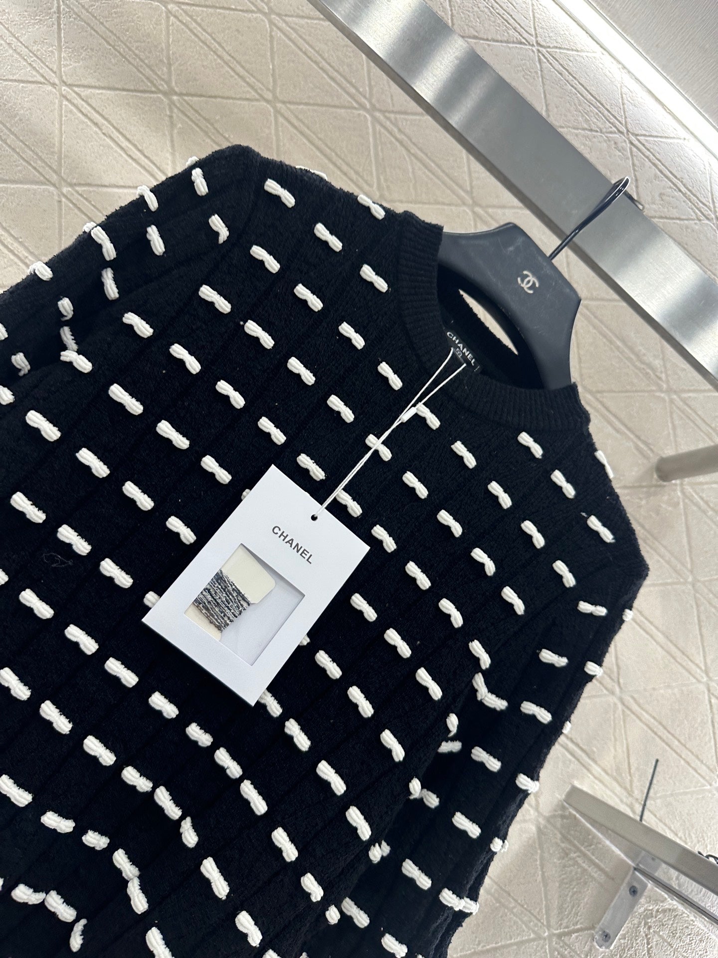25fw Bow knit long sleeved shirt