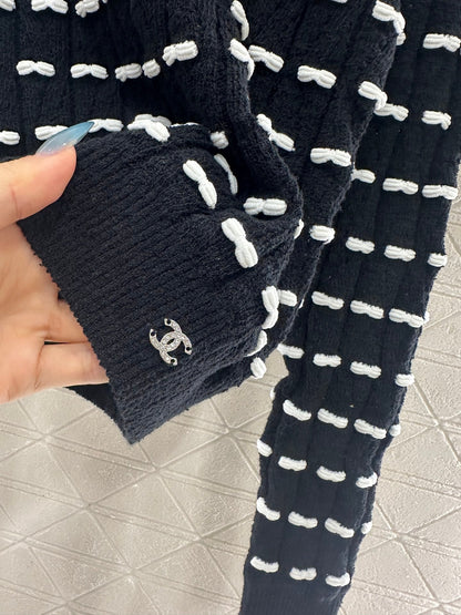25fw Bow knit long sleeved shirt
