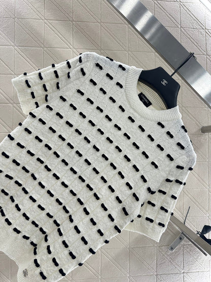 25fw Bow knit short sleeved shirt