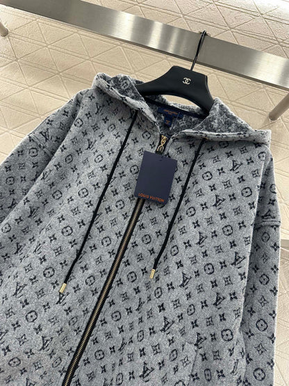 Jacquard hooded jacket