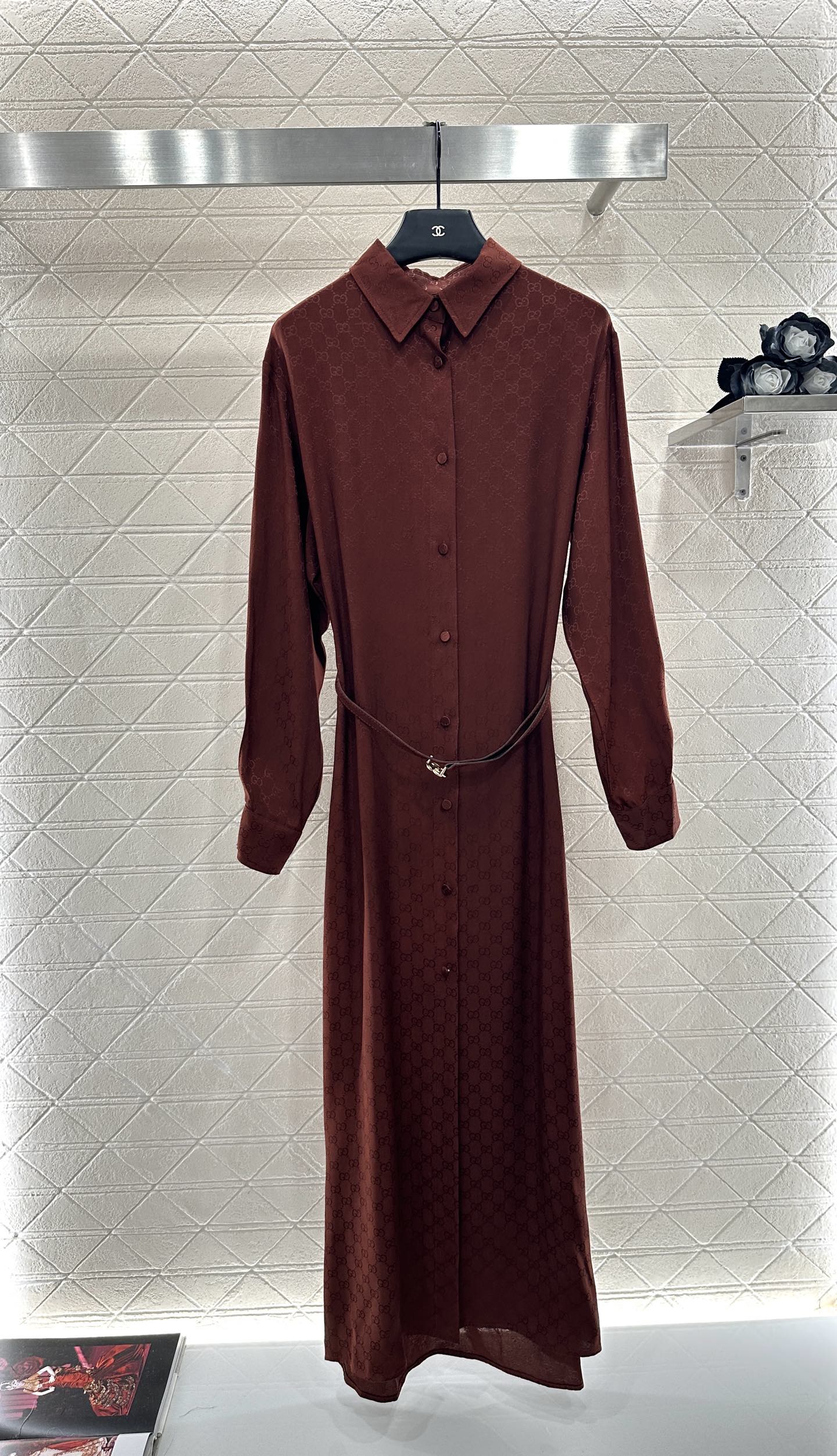 Jacquard belt dress