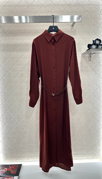 Jacquard belt dress