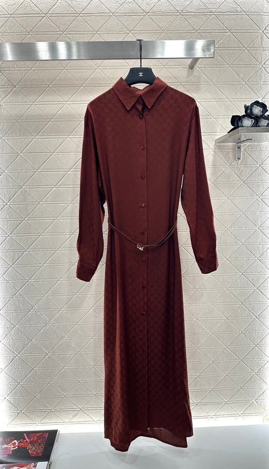 Jacquard belt dress