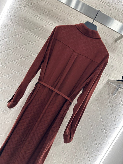 Jacquard belt dress
